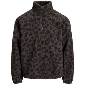 JACK & JONES Jorcheetah Teddy Half Zip Hn T25, asphalt, XS