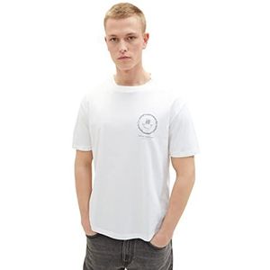 Tom Tailor Denim heren 1035602 T-shirt, 12906 - Wool White, XXL