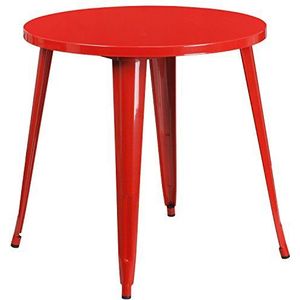 Flash Furniture Ronde binnen-buiten tafel, metaal, rood, 77,47 x 77,47 x 12,7 cm