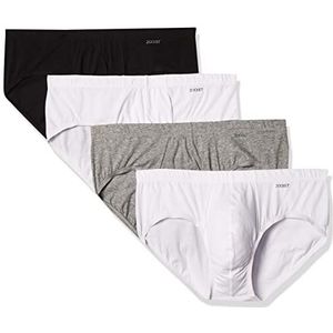 2(X) IST Heren Essential Katoen Bikini Brief 4-Pack, Heather Grijs/Wit/Zwart, S