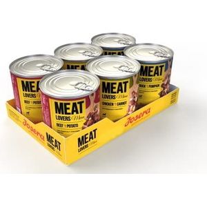 Josera Meat Lovers Menu Multipack Natvoer voor honden, hoog vleesgehalte, graanvrij, volledig voer, 6 x 800 g