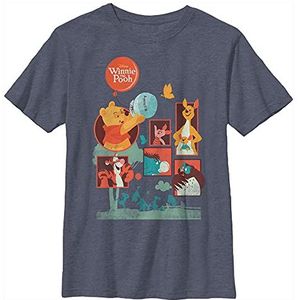 Disney Winnie the Pooh Poeh and Friends Boy's Heather Crew Tee, Heather Navy, XS