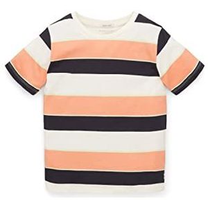 TOM TAILOR Jongens T-shirt 1035084, 31406 - Multicolor Peach Block Stripe, 116-122