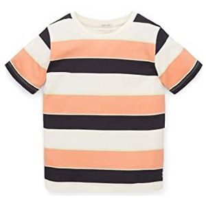 TOM TAILOR Jongens T-shirt 1035084, 31406 - Multicolor Peach Block Stripe, 104-110