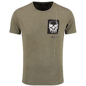 KEY LARGO Ronde Skull Party T-shirt voor heren, Urban Khaki (1513), XL