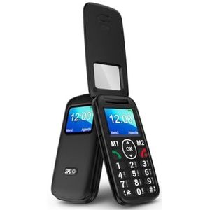 SPC Titan View - Mobiele Telefoon - Zwart - Met Klep voor Senioren - Grote Toetsen - SOS-knop