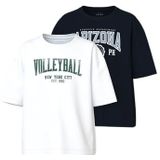 NAME IT - NKMVALIX - T-shirt - Opaal - Zwart - Wit - 2 Pack
