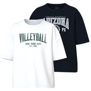 NAME IT - NKMVALIX - T-shirt - Opaal - Zwart - Wit - 2 Pack