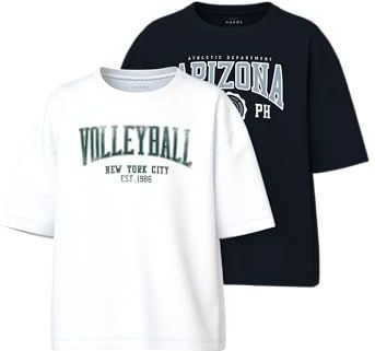 NAME IT - NKMVALIX - T-shirt - Opaal - Zwart - Wit - 2 Pack