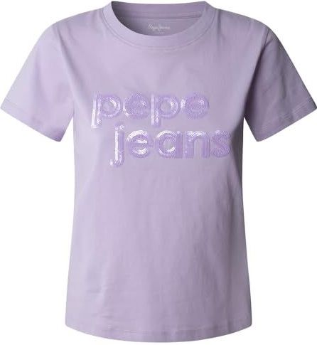 Pepe Jeans - Korte Mouw T-Shirt - Katoen - Logo in Pailletten