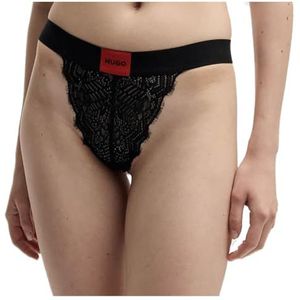 HUGO Damesstring LACE String, Black2, XS, zwart., XS