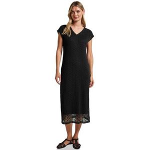 Street One Kanten damesjurk met V-hals, zwart, 42