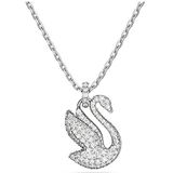 Swarovski Iconic Swan hanger, Swan, S, Wit, Rodium toplaag