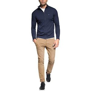 Esprit 085EE2I001 – vest – regular fit – lange mouwen – heren - blauw - 4XL