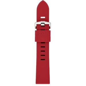 Fossil Unisex Strap Bar 20mm Siliconen, rood,