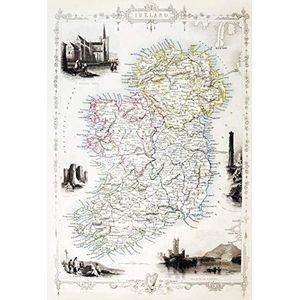 Schatzmix Ireland landkaart metalen bord 20x30 deco tin sign metalen bord, blik, meerkleurig, 20x30 cm