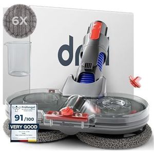 Dripl dweilopzetstuk voor de Dyson V7/V8/V10/V11/V15 stofzuiger, elektrische dweil met afneembaar waterreservoir en 6 wasbare dweilen + 1 vulreservoir