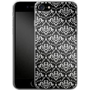caseable Apple iPhone 7/8/SE (2020) telefoonhoes - siliconen beschermhoes - schokabsorberend en krasbestendig oppervlak - kleurrijk design - Black French Lillies - bloemen bloemen bloemen