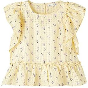 NAME IT Meisjes NKFHINAGE SS TOP T-shirt, Double Cream, 134/140, Double Cream, 134/140 cm