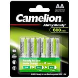 Camelion 17406403 Ni-MH accu, HR03/AAA/Micro, 600 mAh, 4-pack chroom HR6 / AA/Mignon / 600 mAh / 4 stuks chroom