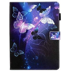 Beschermhoes voor tablet met painted voor iPad 9.7 – 2017/2018, met verschillende motieven en kaartsleuven, violet vlinder