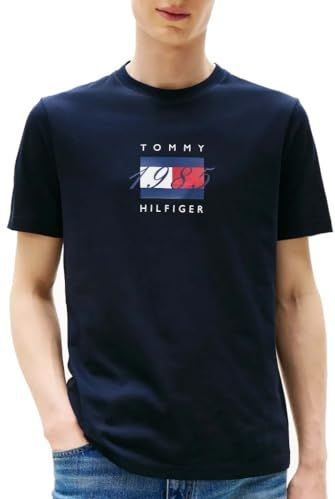 Tommy Hilfiger - LINEAR FLAG GRAPHIC - T-shirt - Desert sky - Regular fit - Katoen