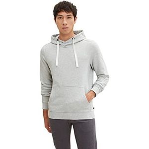 TOM TAILOR Uomini Basic hoodie sweatshirt 1033000, 30193 - Ordinary Grey Melange, S