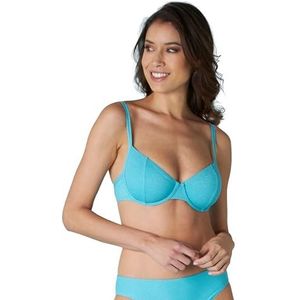 Lovable Bikini met beugel, effen lurex voor dames, Lichtblauw, 34 / E