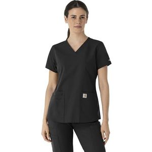 CARHARTT Dames Force V-hals 5-pocket top, Zwart, S