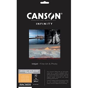 Canson Infinity BFK Rives 100% textuur, 310 g, A4, 10 stuks, zuiver wit