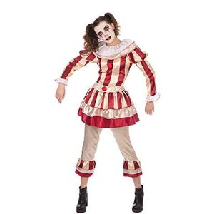 Bristol Novelty AF177L Carnevil Clown Kostuum set | Voor Dames | Rood en Wit, Large