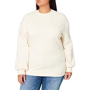 Urban Classics Oversized sweatshirt voor dames van biologisch katoen, ronde hals, pullover van biologisch katoen, brede mouwen, maat XS tot 5XL, witzand., 3XL