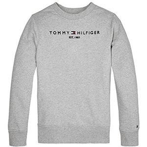 Tommy Hilfiger Uniseks sweatshirts voor kinderen, grijs (Light Grey Heather)., 7 Jaar