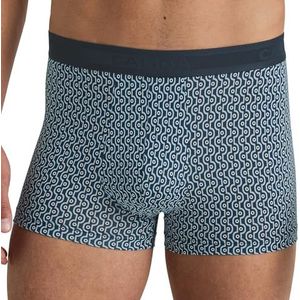 Calida Grafic Cotton boxershorts voor heren, van 100% supima-katoen, met elastische tailleband, Dark Sapphire, 52-54