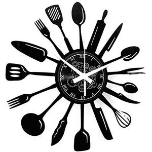 Instant Karma Clocks Wandklok Chef, decoratie, eetkamer, restaurant, keuken, woonkamer, cadeau-idee