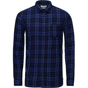 JACK & JONES Heren Jorrikki Shirt One Pocket L/S Vrijetijdshemd, Meerkleurig (Navy Blazer Checks: slim fit), S