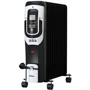 Gude OR 2500-11 DT - elektrische kachel - Oliegevulde radiator - Olieradiator - Thermostaat - 2500 watt - Zwart -