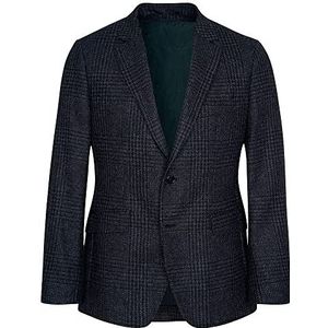 HACKETT LONDON Heren SHETLAND GCHK Zipout Jacket, 5CYNAVY/Grijs, 44