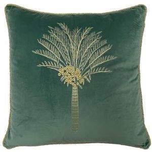 furn. Woestijnpalm geborduurd fluwelen veren gevuld kussen