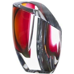 Kosta Boda Mirage Vaas Grijs/Rood Groot