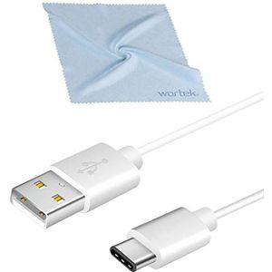 wortek Oplaadkabel datakabel voor originele Samsung Galaxy S9 S9+ S8 S8+ Note 9 Note 8 A3 A5 A7 2017 A8 2018 A9 2018 M31 M21 M11 USB Type-C kabel wit displaypoetsdoek