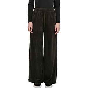 Urban Classics Dames Dames Fluwelen Rib Straight Sweat Broek Broek, Zwart, M