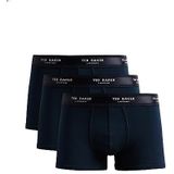 Ted Baker Heren Trunks, katoen, 3-Pack, (TBB02), marineblauw, S