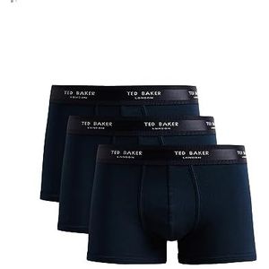 Ted Baker Heren Trunks, katoen, 3-Pack, (TBB02), marineblauw, S