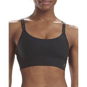 adidas Dames Active Micro Flex Draadloze Naadloze Lounge BH Gewatteerd, Zwart/smeedijzer, L