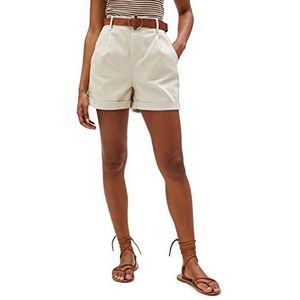 Koton Dames riem detail hoge taille minishorts, Stone (080), 36