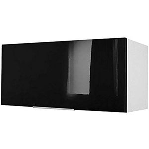 Berlioz Creations CH8HN Keuken-bovenkast, 80 x 34 x 35 cm, hoogglans zwart,Hoogglanzend Zwart