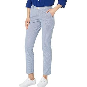 Tommy Hilfiger Hampton Chino lichtgewicht broek voor dames, relaxte pasvorm, Blauw/Wit, 28