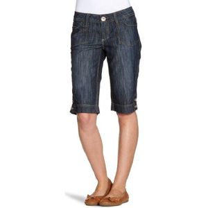 edc by ESPRIT Dames jeansbroek/shorts & bermuda normale tailleband, 061CC1C003, Blauw (939 Dark Stone Denim), 30