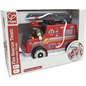 Hape Houten Brandweerauto Rood 20 Cm